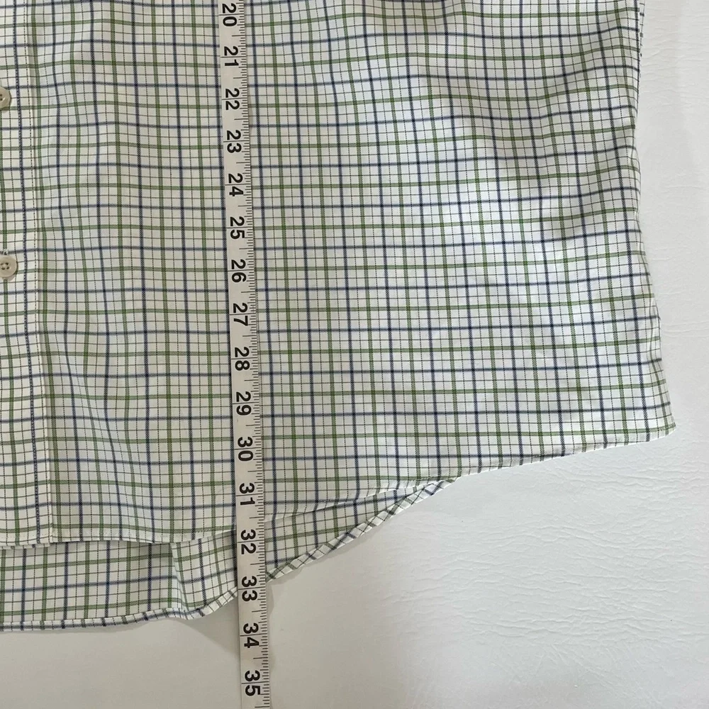 Cabelas Outfitter Series Shirt Mens 3XL Green/White Plaid Short Sleeve Button Up - Picture 4 of 8